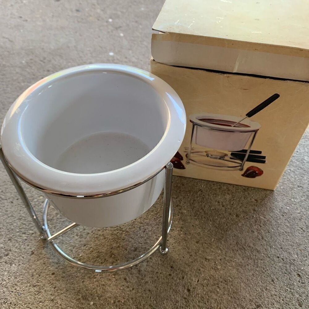Small Ceramic Fondue Pot With Stand